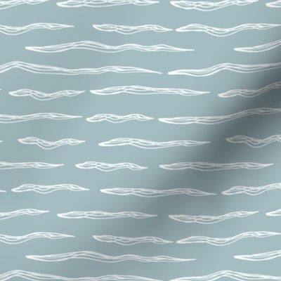 Ocean waves nautical design in white and soft blue grey -small scale