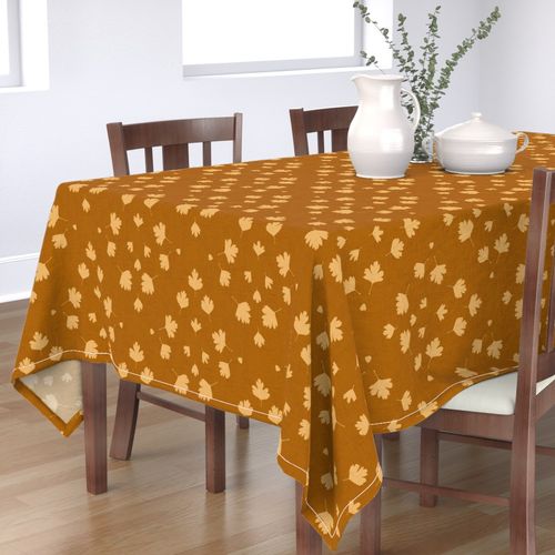 Ogee Diamond Hawthorn Leaf With Faux Linen Texture - Gold