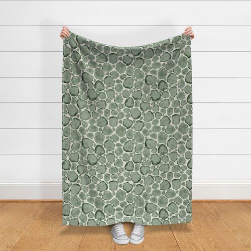 Cobblestone Medieval Grange Wall Sage Green On Off White