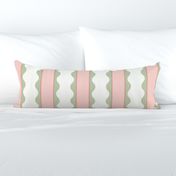 Preppy Coquette Scallop Stripe in pink green