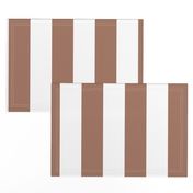 3in Mocha Mousse Brown and White Preppy Grandmillenial Awning Cabana Stripe