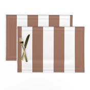 3in Mocha Mousse Brown and White Preppy Grandmillenial Awning Cabana Stripe