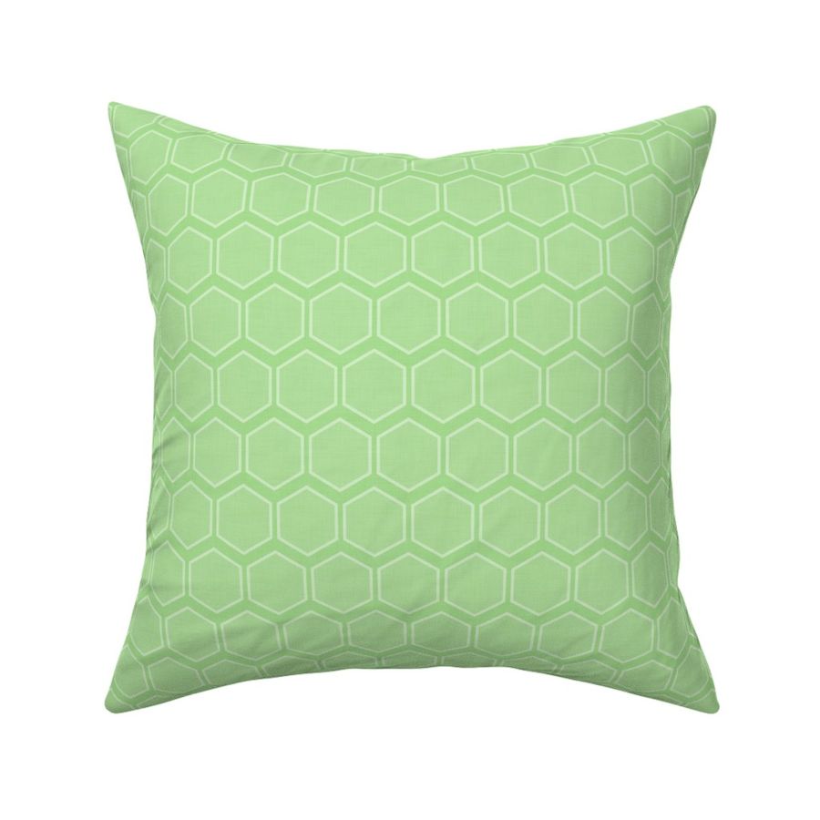 textured honeycomb hexagon blocks geometric linen 1.5 in pastel mint green