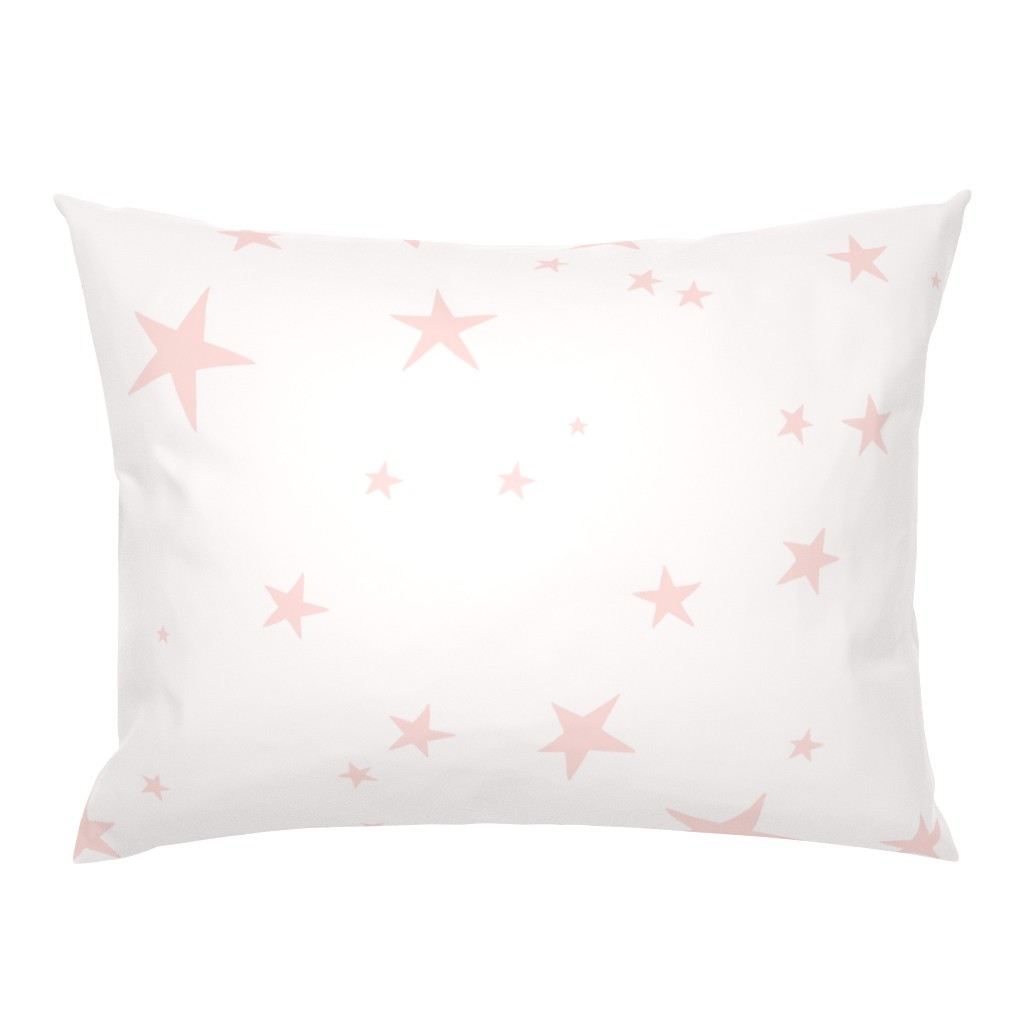 Celestial Cosmos Scattered Starry Night Baby Pink On Off White - Large