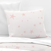 Celestial Cosmos Scattered Starry Night Baby Pink On Off White - Large