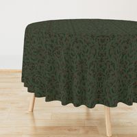 Whimsical vines and ditsy blossoms - forest green