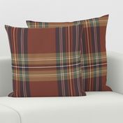 Twill Weave Traditional Plaid Large Checks Earthy Warm - Mocha Mousse