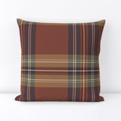 Twill Weave Traditional Plaid Large Checks Earthy Warm - Mocha Mousse