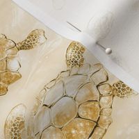 Galaxy Glimmer Sea Turtles - Gold