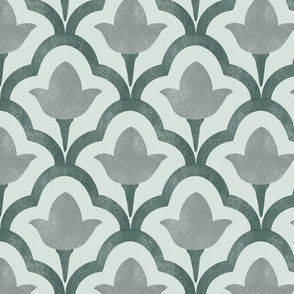 Quatrefoil Scallop in green emerald