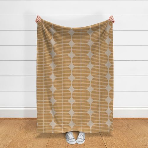 m/ Striped Retro Capsule Pattern In Soft Orange & Beige Modern Minimalist