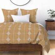 m/ Striped Retro Capsule Pattern In Soft Orange & Beige Modern Minimalist