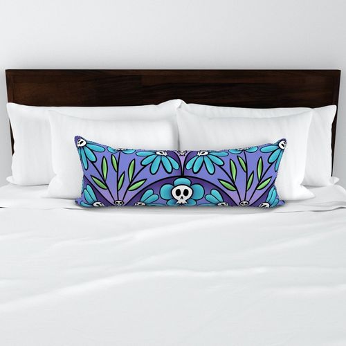 Big Bold Skull Flower Purple and Blue