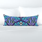 Big Bold Skull Flower Purple and Blue