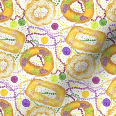 New Orleans - Mardi Gras Party - King Cake Fabric