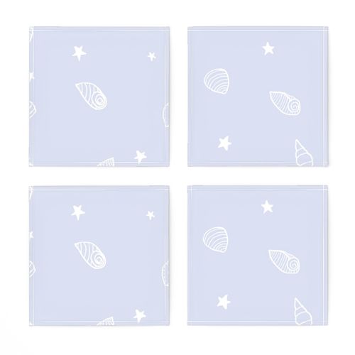 Summer Seashells  Minimalist Nursery Wallpaper Light Periwinkle Blue JUMBO