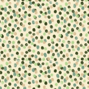 Dots - Green On Cream