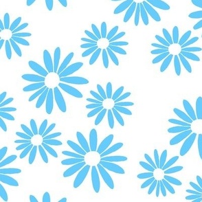 Blue Daisies on White