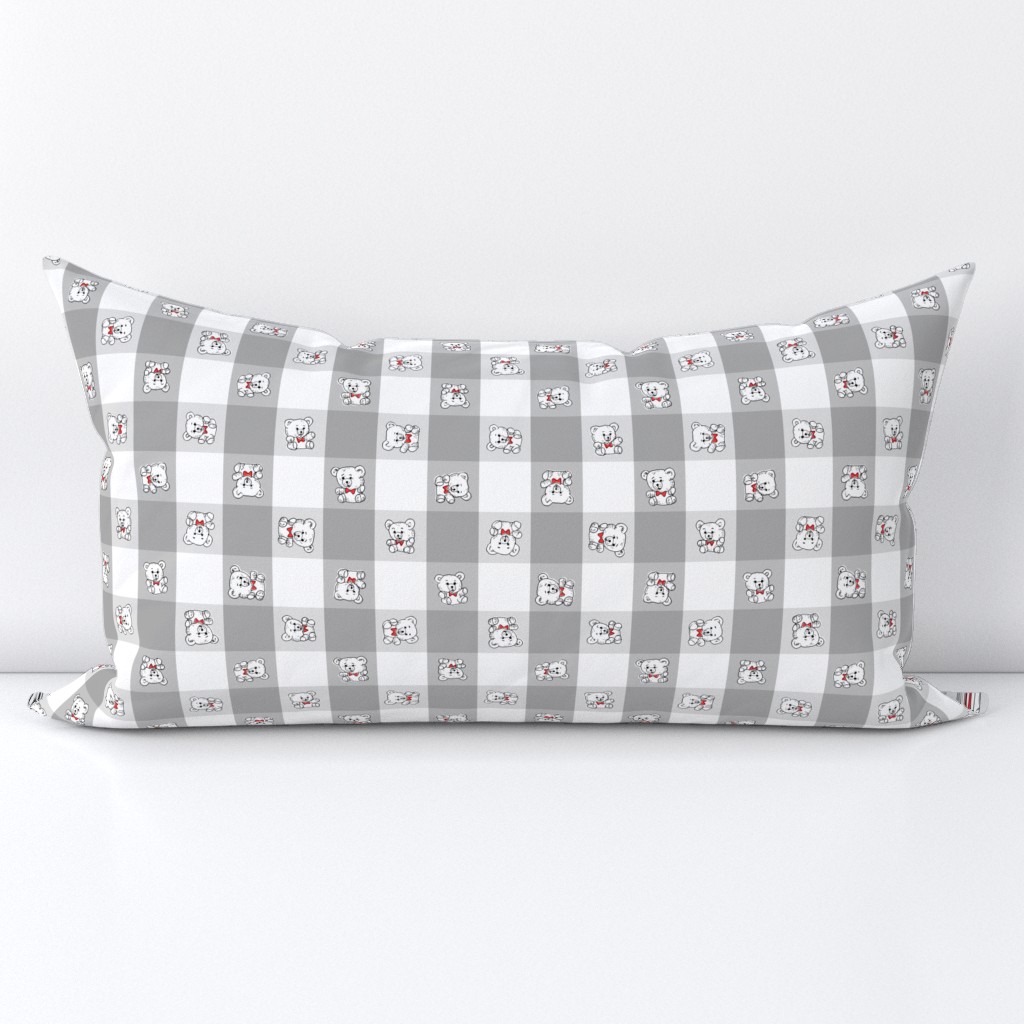 Teddy Bear Gingham | Grey