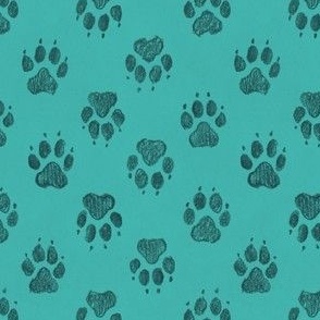 Coyote Pawprints Aqua Blue