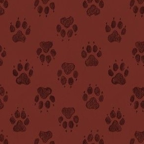 Coyote Pawprints Brick Red