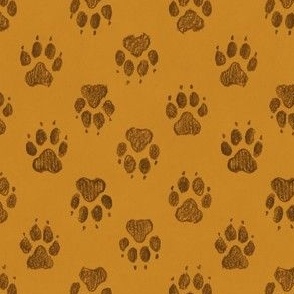 Coyote Pawprints Ochre Gold