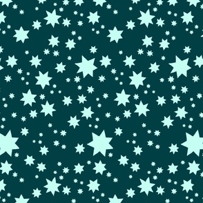 Stars Teal and Frost