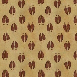 Deer Hoofprint Tan and Brown