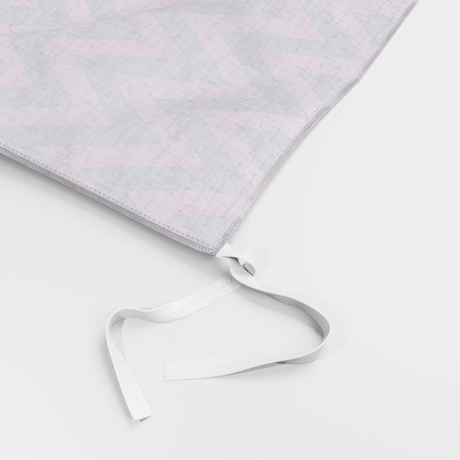  Pink and gray Chevron or herringbone  baby pink and grey linen