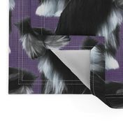 Sitting Chinese Crested powder puff - purple linen