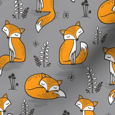 Dreamy Fox on Grey