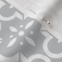 Light Gray Ikat Moroccan Flower