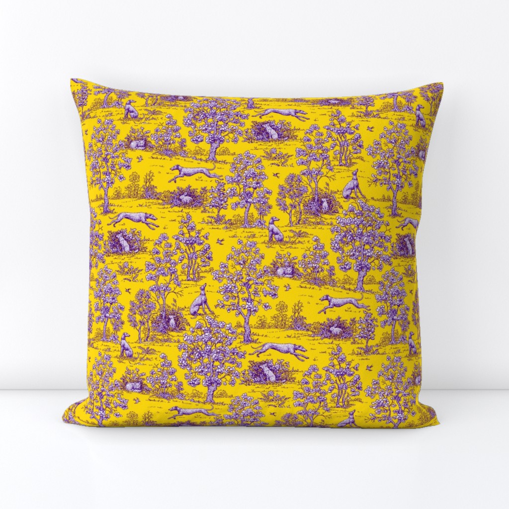 Yellow and Purple Greyhound Toile