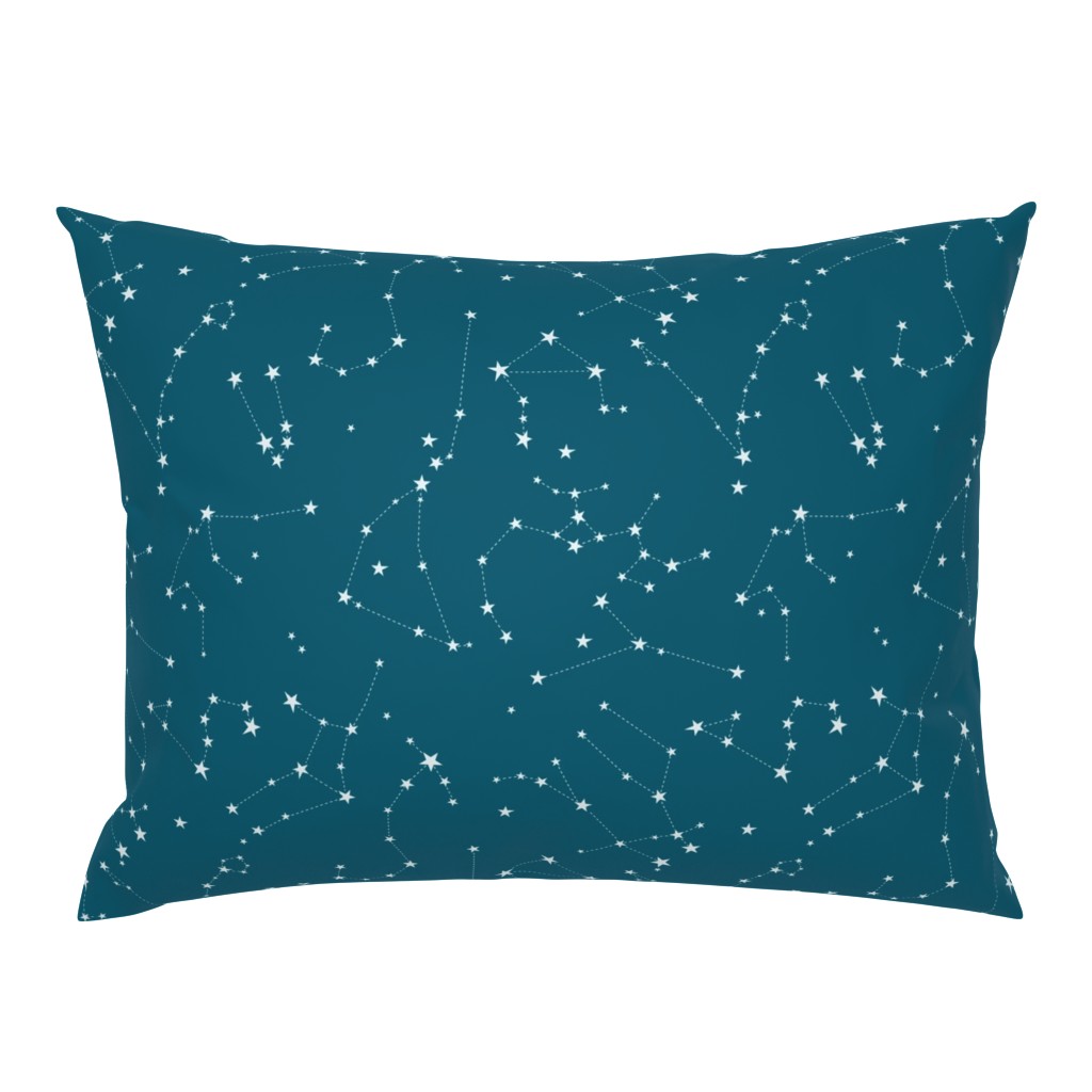 stars in the zodiac constellations on blue