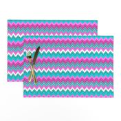 Christmas / Holiday  Chevron stripe / Pink and Teal