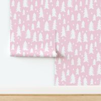 trees // pink baby girl nursery girls pink pastel fir tree forest trees