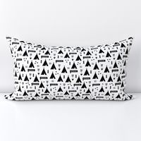 Cool black and white teepee camping scandinavian kids adventures text balloon fabric