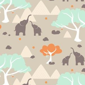 Stitched Together: Playful Elephants