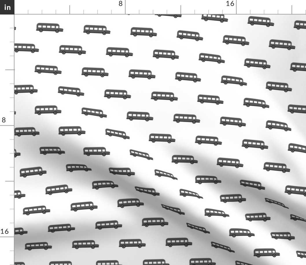 Sweet American school bus design for back to school fabric and fashion for kids car black and white