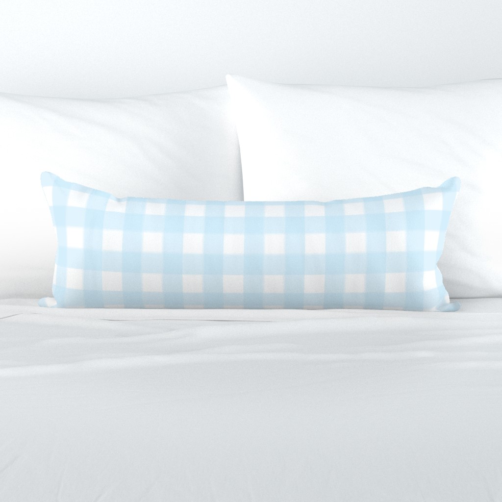 brushed wide gingham sky blue