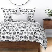 Poultry Envy White Black Toile 