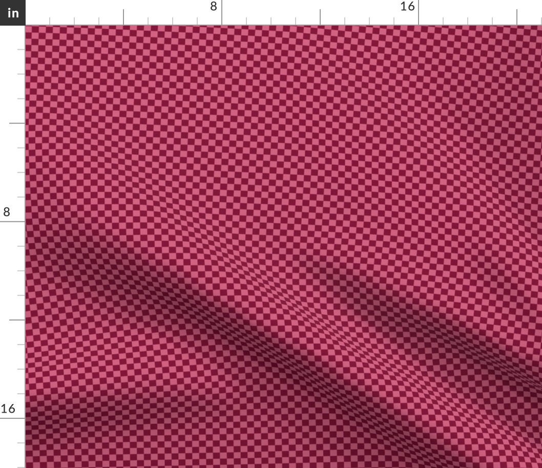 JP7 - Small - Checkerboard of Quarter Inch Squares in Rosy Red and Rustic Pink