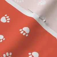 scarlet paw print fabric, pet fabric, dog fabric, cat fabric