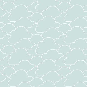 Clouds - Turquoise / Aqua  Large