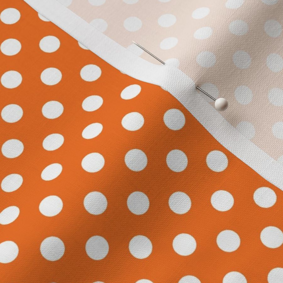  Orange  and White Poka Dots