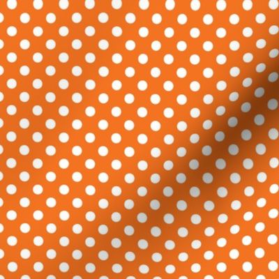  Orange  and White Poka Dots