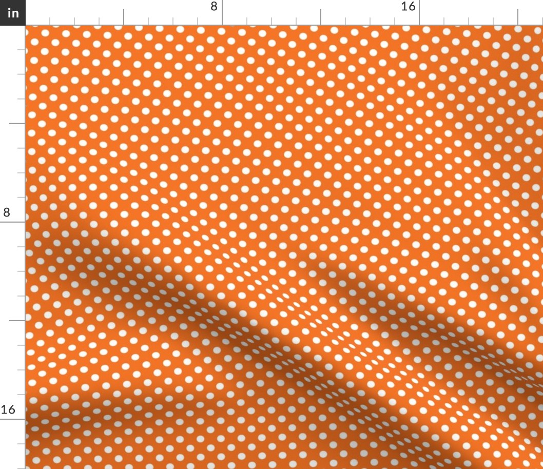  Orange  and White Poka Dots