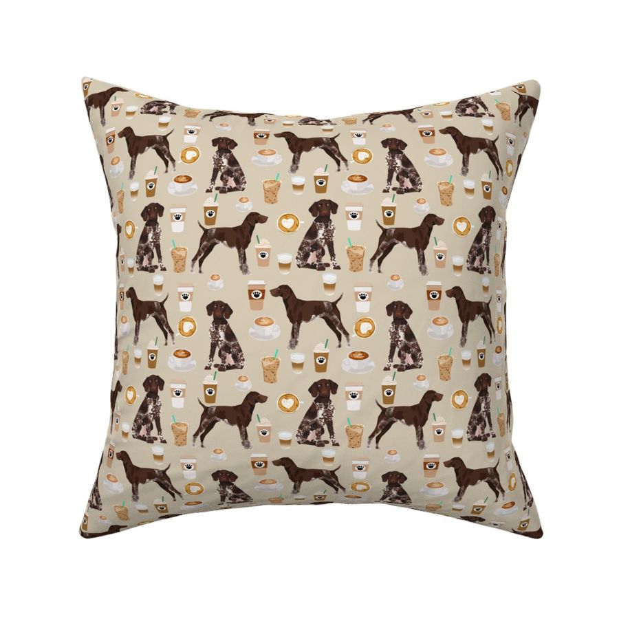 german shorthaired pointer coffee fabric design cute dogs fabric dog design