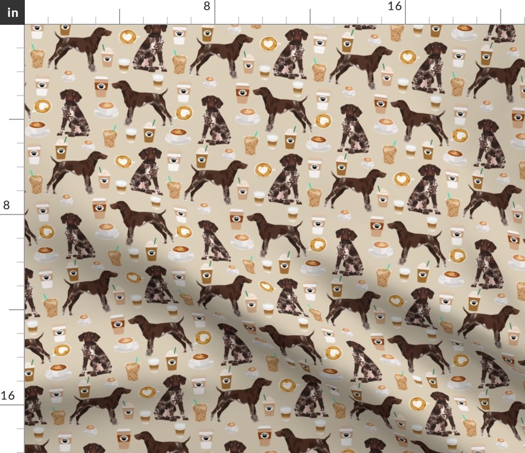 german shorthaired pointer coffee fabric design cute dogs fabric dog design