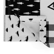 Little Man & You Will Move Mountains Quilt Top - Monochrome (90)